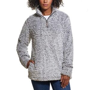 Weatherproof Vintage Sherpa Quarter Zip Pullover Gray XXL